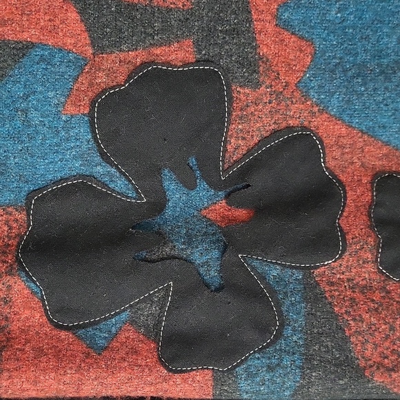 Cfait Pour Vous Paris Burnt Orange Sweater dress Geometric Cowl neckline - Picture 5 of 13